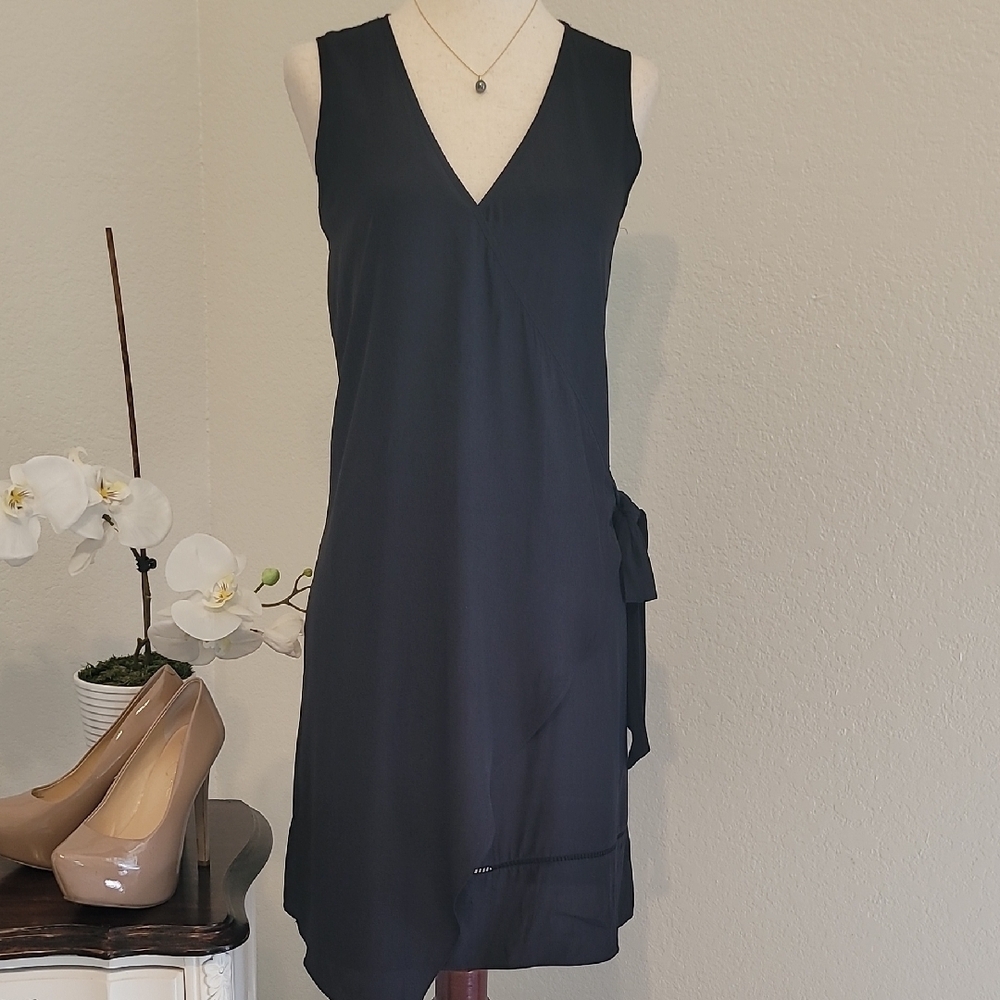 Lola & Sophie Black Silk Midi Dress